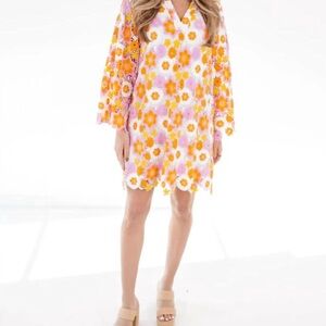 Floral Mini Dress in Pink and Orange The Hali Lace Dress- new with tags
